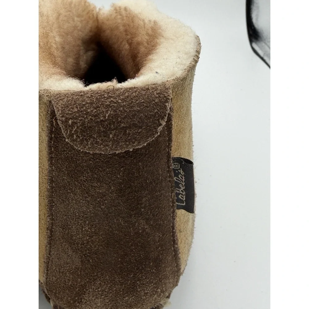 Cabela's Genuine Shearling Slippers Men's Size 10M Suede Leather Brown.    5255